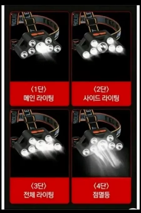 새제품 헤드랜턴3개(무료배송)충전식 낚시 해루질 캠핑